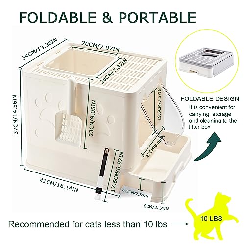 Pawsayes Covered Cat Litter Box with Anti-Splashing Tray