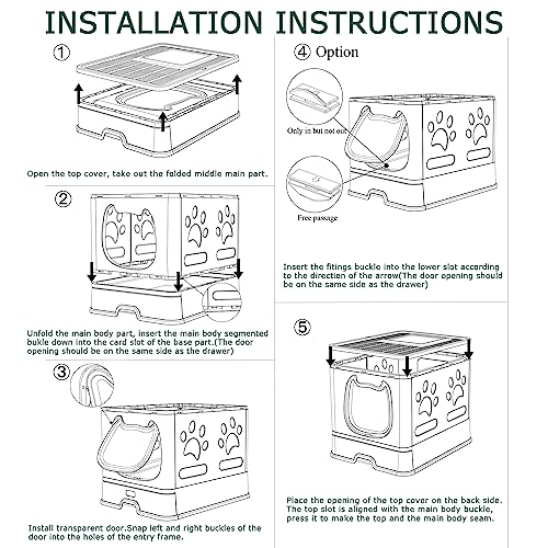 Pawsayes Covered Cat Litter Box with Anti-Splashing Tray