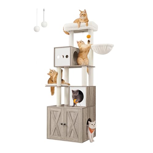 Feandrea 2-in-1 Cat Tree with Litter Box