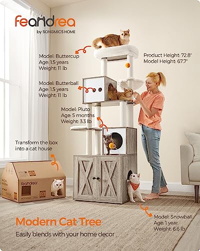 Feandrea 2-in-1 Cat Tree with Litter Box