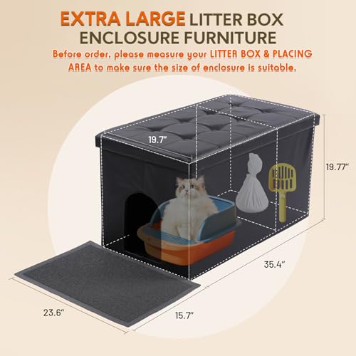 MEEXPAWS Hidden Cat Litter Box Furniture Bench