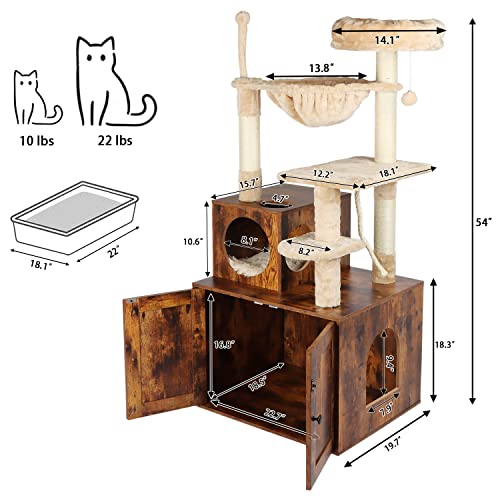 Timberer Cat Tree with Litter Box Enclosure