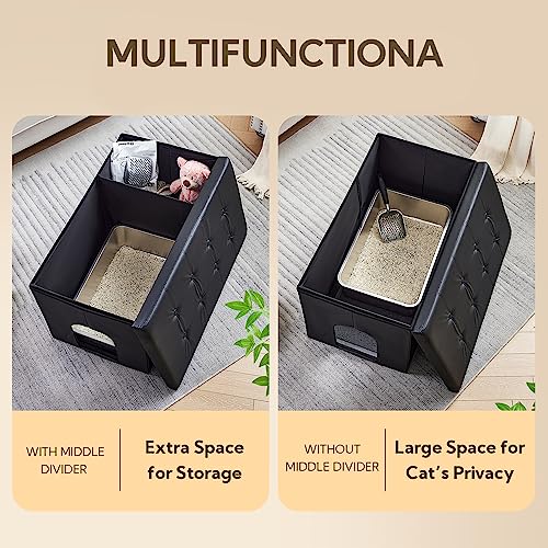 MEEXPAWS Hidden Cat Litter Box Furniture Bench