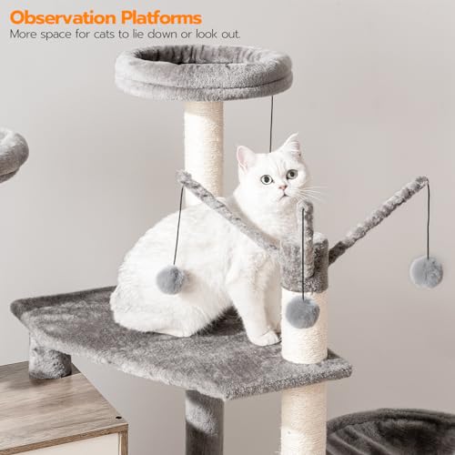 All-in-One Cat Tree Furniture with Litter Box Enclosure