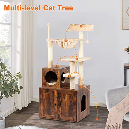 Timberer Cat Tree with Litter Box Enclosure