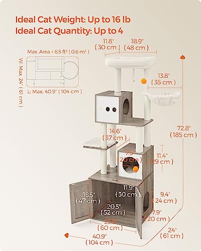 Feandrea 2-in-1 Cat Tree with Litter Box