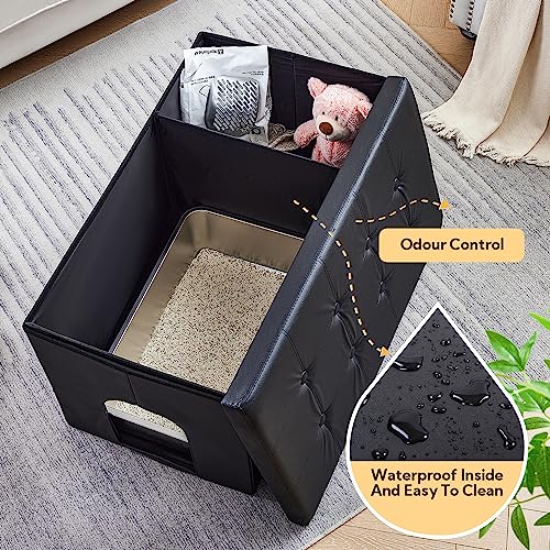 MEEXPAWS Hidden Cat Litter Box Furniture Bench