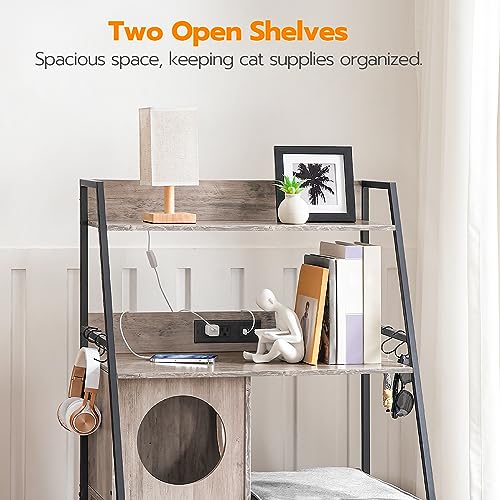 Hoobro Tall Cat Litter Box Furniture with Shelves