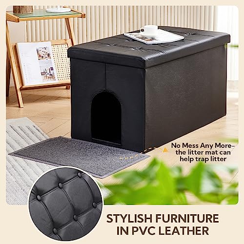 MEEXPAWS Hidden Cat Litter Box Furniture Bench
