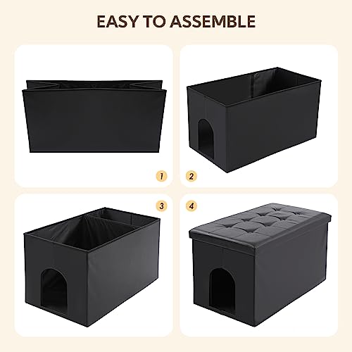 MEEXPAWS Hidden Cat Litter Box Furniture Bench