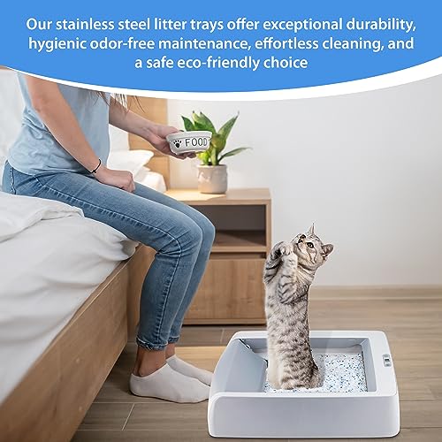 Stainless Steel Reusable Litter Tray for Pet-Safe Litterboxes