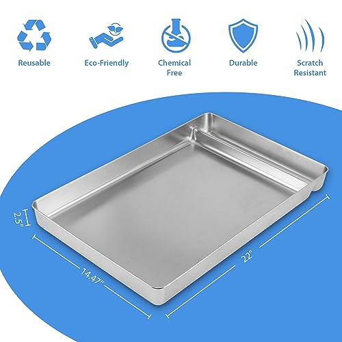 Stainless Steel Reusable Litter Tray for Pet-Safe Litterboxes