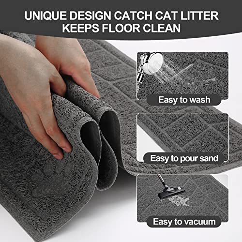 Large Waterproof Cat Litter Mat, Soft on Paws