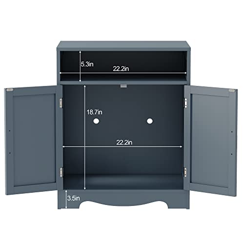 Modern Gray Wooden Cat Litter Box Enclosure Cabinet