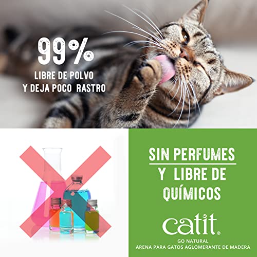 Catit Natural Wood Clumping Cat Litter, Tan, 15L