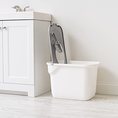 IRIS USA Square Top Entry Cat Litter Box, Large White/Gray