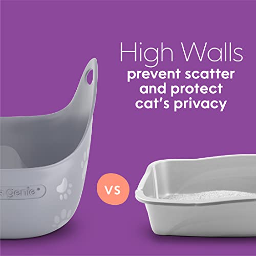 Litter Genie Cat Litter Box with High-Walls and Handles