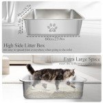 Stainless Steel High-Sided Cat Litter Box - Odorless