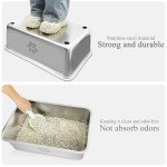 Stainless Steel High-Sided Cat Litter Box - Odorless