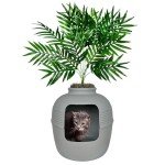 Original Hidden Litter Box with Artificial Plants