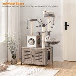 All-in-One Cat Tree Furniture with Litter Box Enclosure