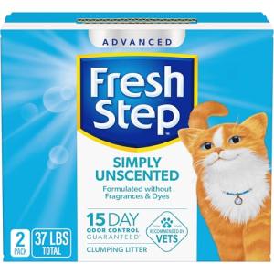Fresh Step Unscented Clumping Cat Litter, 37 Pounds (2 Pack)