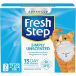 Fresh Step Unscented Clumping Cat Litter, 37 Pounds (2 Pack)