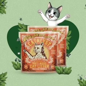 Natural Soft Wood Cat Litter - Odor Control & Clumping