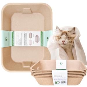 Eco-Friendly 5 Pack Recycled Paper Cat Litter Trays