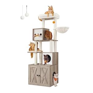 Feandrea 2-in-1 Cat Tree with Litter Box