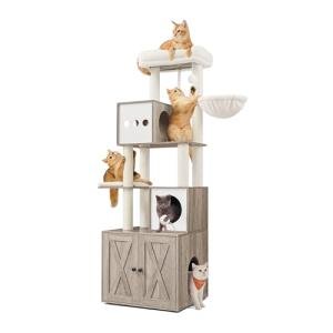 Feandrea 2-in-1 Cat Tree with Litter Box