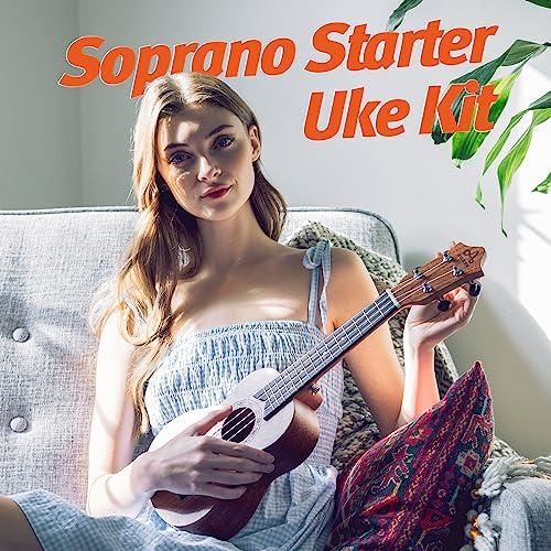 21-Inch Sapele Soprano Ukulele Kit for Beginners/Kids/Students