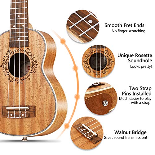Professional Mahogany Soprano Ukulele Beginner Kit for Kids