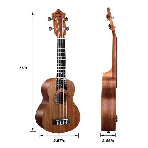 21-Inch Sapele Soprano Ukulele Kit for Beginners/Kids/Students