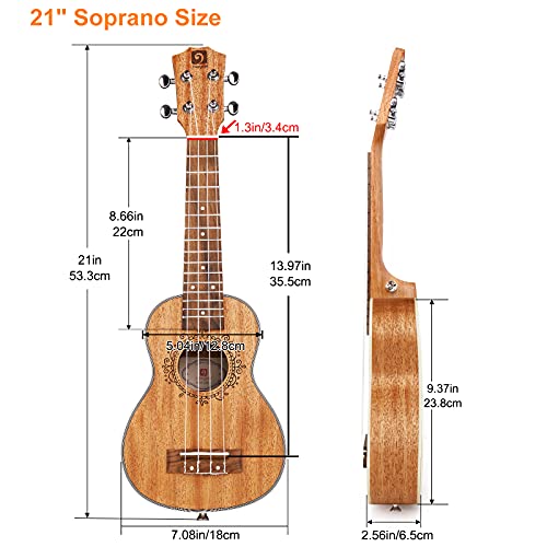 Professional Mahogany Soprano Ukulele Beginner Kit for Kids