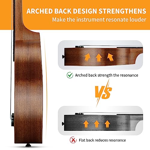 21-Inch Sapele Soprano Ukulele Kit for Beginners/Kids/Students