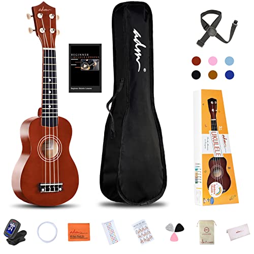 ADM Soprano Ukulele Beginner Kit 21" Hawaiian Wood Brown
