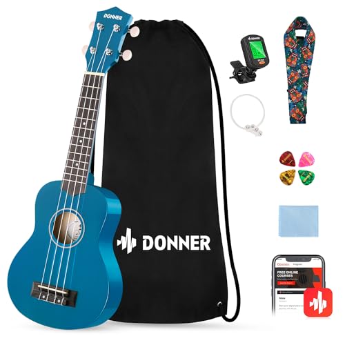 Donner Soprano Ukulele Bundle Kit with Free Lessons