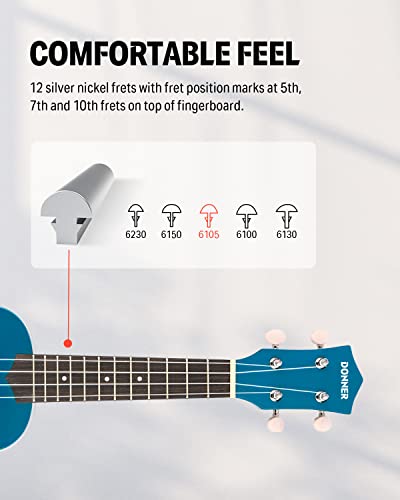 Donner Soprano Ukulele Bundle Kit with Free Lessons