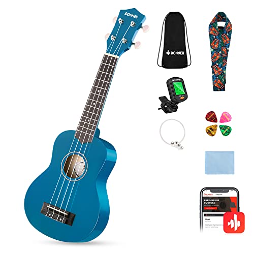 Donner Soprano Ukulele Bundle Kit with Free Lessons