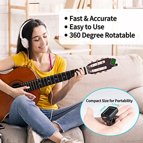 Clip-On Tuner for Ukulele, Guitar, and Violin