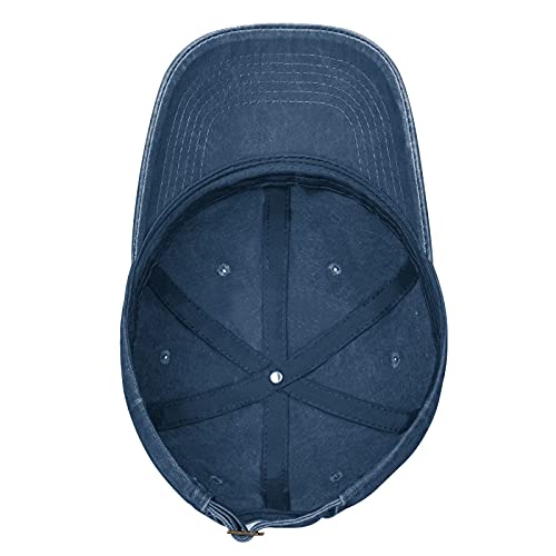 Ukulele Player Novelty Baseball Cap Adjustable Navy Blue
