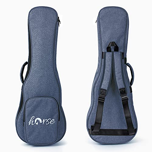 Black Concert Ukulele Case with Blue Storage Bag