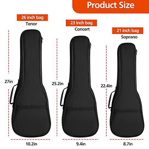 Black Waterproof Ukulele Case for 21" Soprano Tenor
