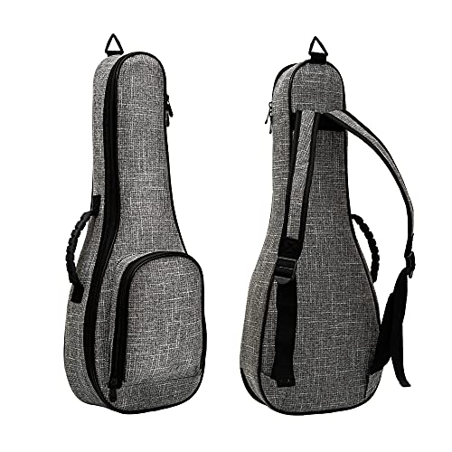 Grey Concert Ukulele Case with 0.5 Inch Padding