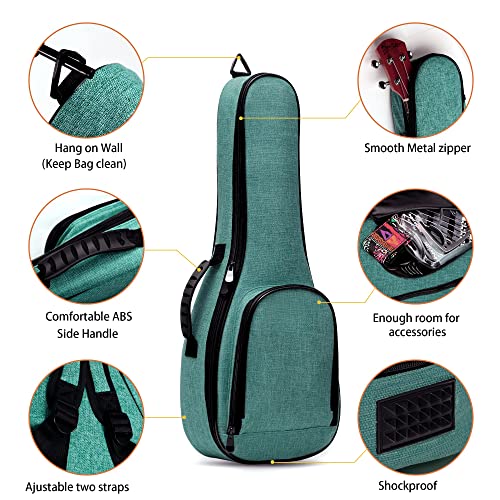 Deviser 12MM Padded Ukulele Case Backpack, 23/24in Concert