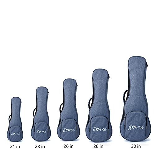 Black Concert Ukulele Case with Blue Storage Bag