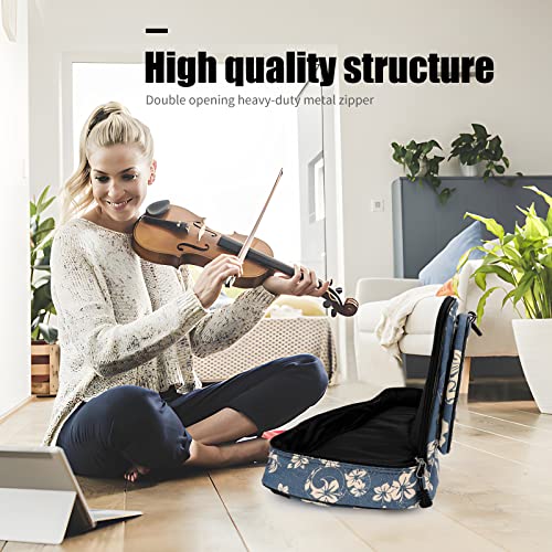 MUINS Ukulele Bag, Thicker Padding, Blue Flower