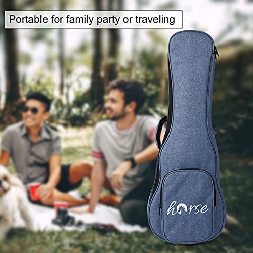 Black Concert Ukulele Case with Blue Storage Bag
