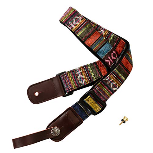Classic Country Style Ukulele Shoulder Strap With Leather Locker
